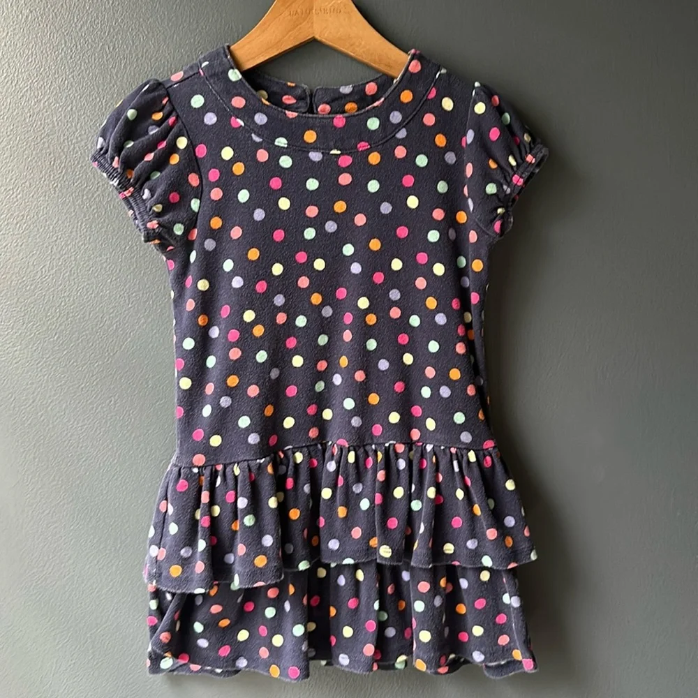 💞 GYMBOREE Girls Dress navy with polka dots girls size 7 girls